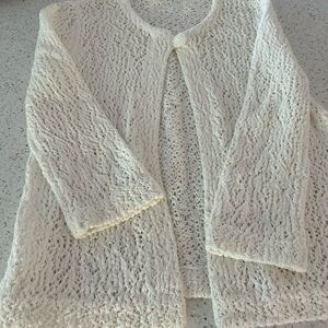 J. McLaughlin Cream Open-Knit Sweater